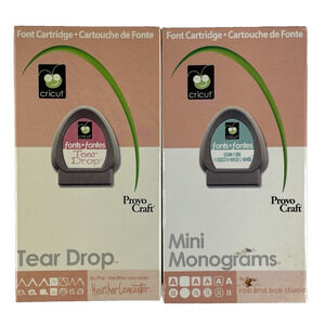 Cricut Cartridge Lot of 2 Letters Numbers Tear Drop Mini Monograms LIKELY LINKED